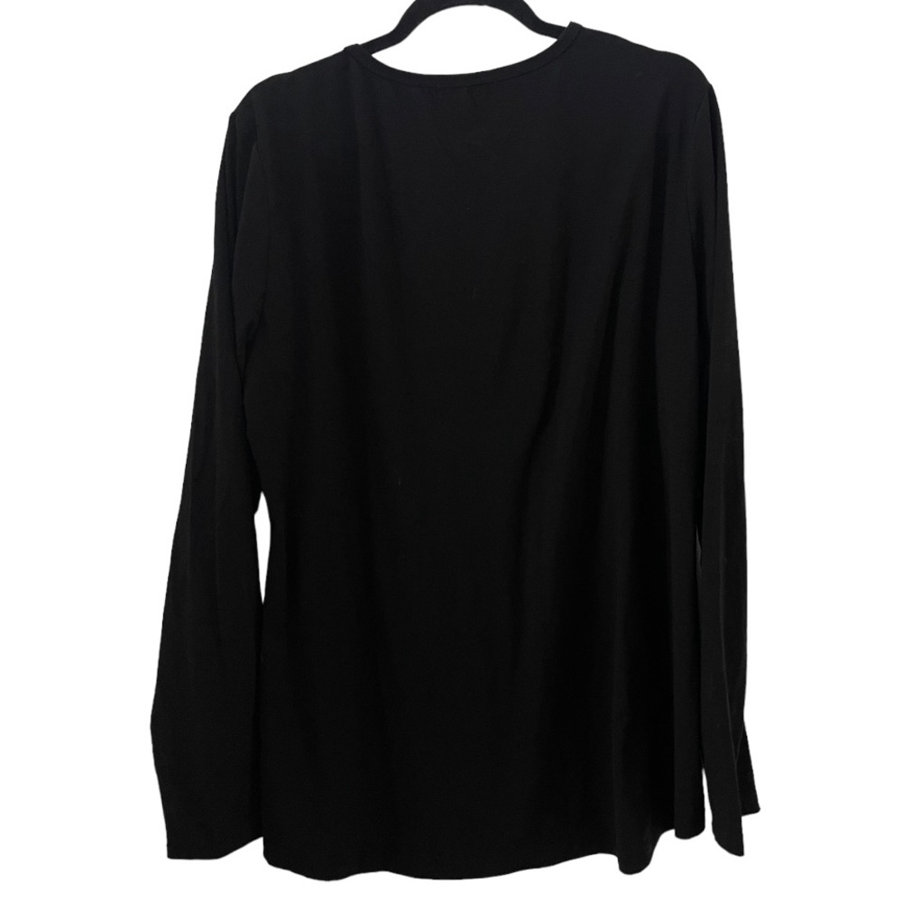 Ouges Black Henley Long Sleeved Top Xxl - image 2